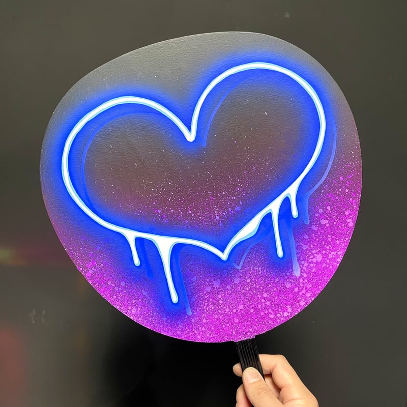 ネオンうちわ【ブルーハート】 | hinomaroom