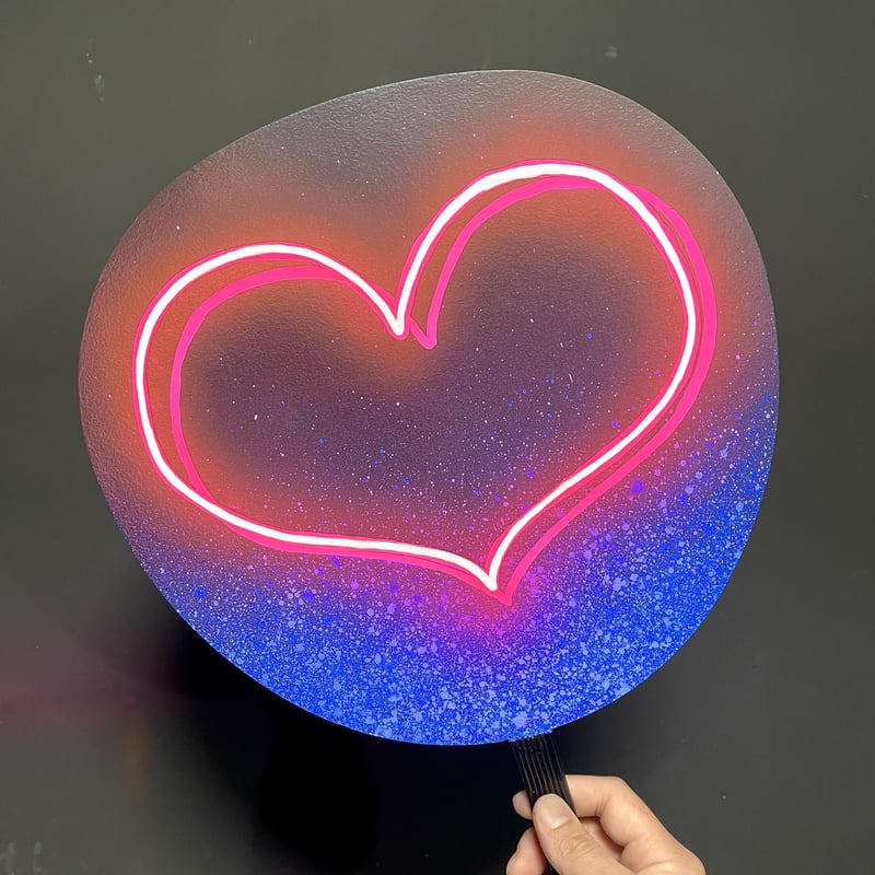 ネオンうちわ【ピンクハート】 | hinomaroom