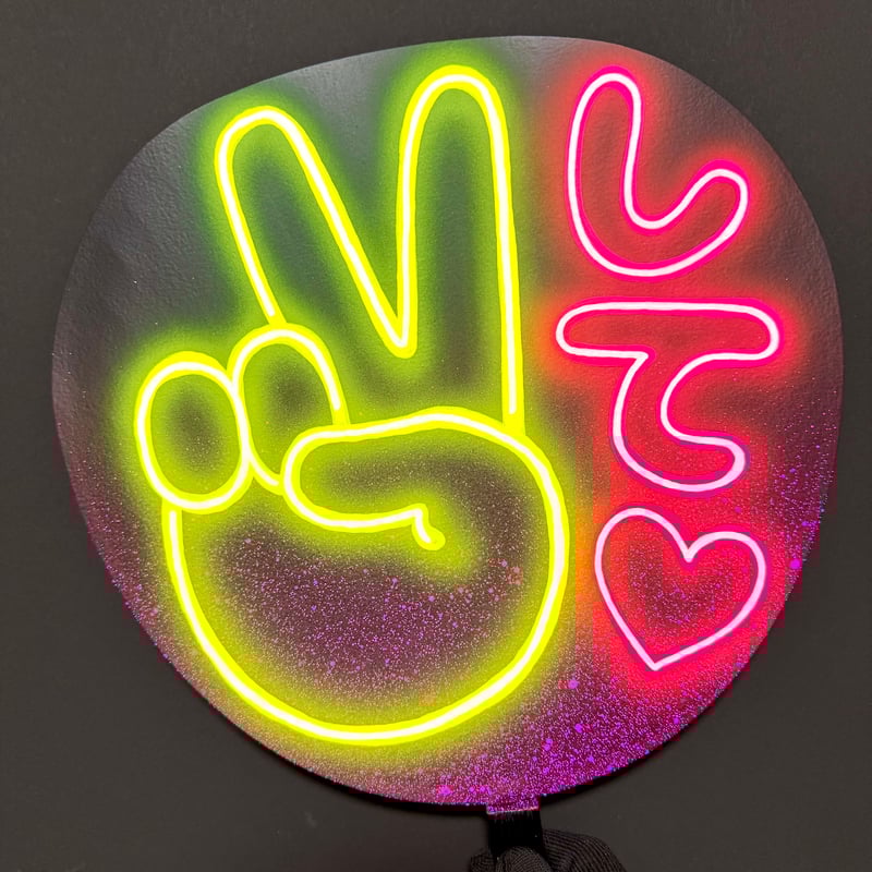 ネオンうちわ micacoccoページ ネオンうちわ micacoccoページ 即購入可】ファンサうちわ文字 ネオン風