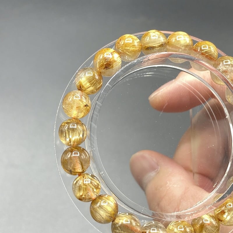 ブラジル産 タイチンルチル ブレスレット② タイチンルチルクォーツ ブレスレット 8.5mm ブラジル産 ケース付き