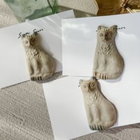 Painting cat Brooch（gray）