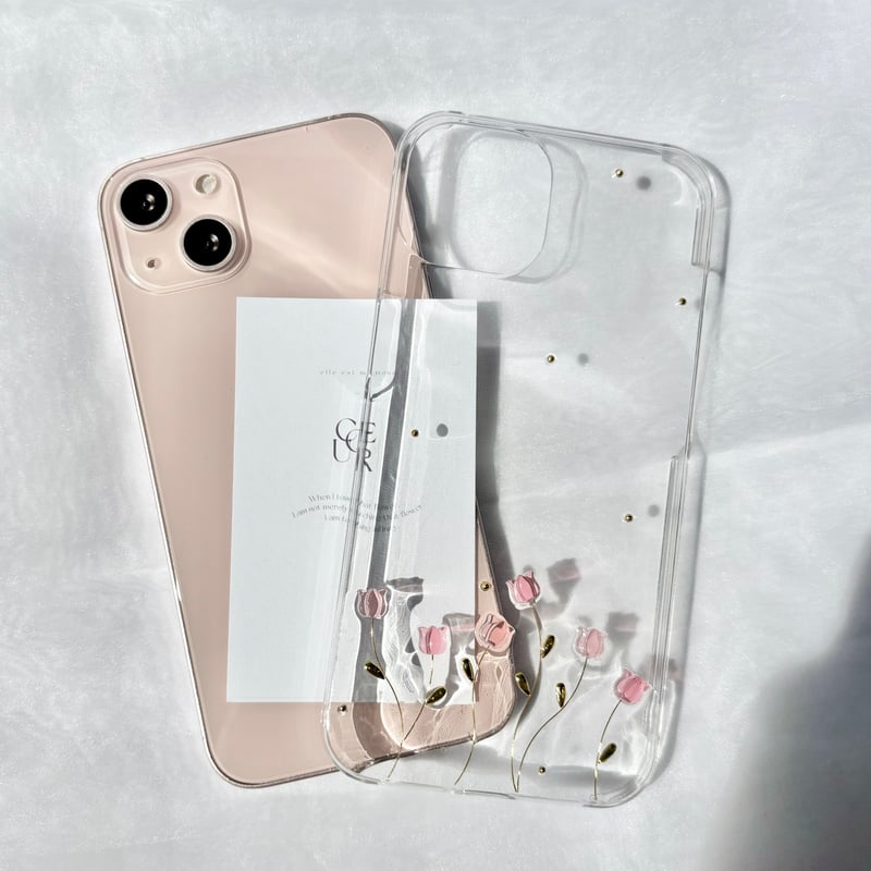 ドライフラワー❁⃘印鑑ケース チューリップ❤︎あか Tulip rose スマホケース | Coeur