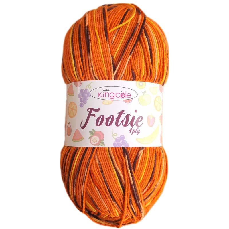 King cole キングコール Footsie 4ply 4909番 パパイヤ | 編み物大...