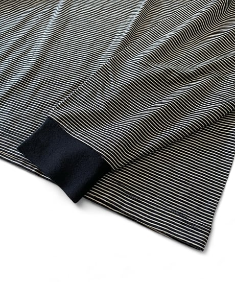 Graphpaper / Wool Border L/S Turtle Neck Tee -BLACK×WHITE-