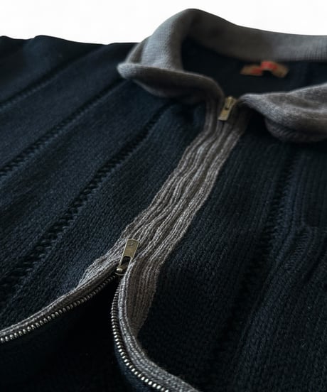 【SALE】 obafer / WOOL ZIP JACKET -BLACK-