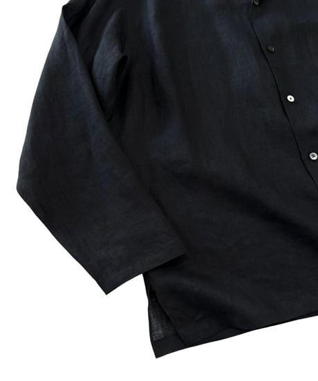 【26SS】 MARKAWARE/ Hemp Shirting Comfort Fit Open Collar Shirt -Black-