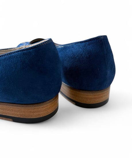 【残り1点】Post Production / Dress Pumps Embroidery Lamb Suede -Blue-