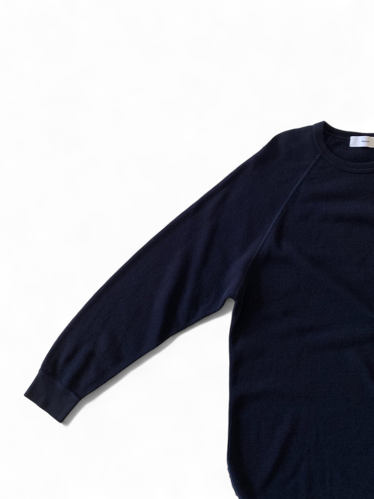 Graphpaper / Waffle L/S Crew Neck Tee -NAVY- |