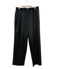 【26SS】 MARKAWARE Organic Wool 2/80 Tropical Double Pleated Easy Trousers -Black-