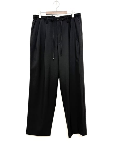 【26SS】 MARKAWARE Organic Wool 2/80 Tropical Double Pleated Easy Trousers -Black-