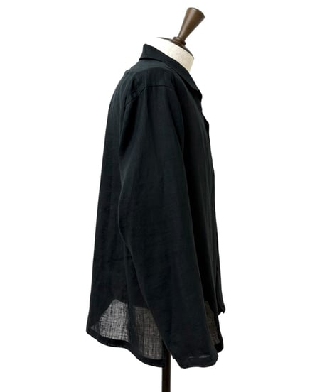 【26SS】 MARKAWARE/ Hemp Shirting Comfort Fit Open Collar Shirt -Black-