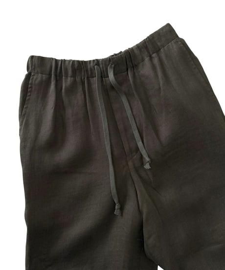 【26SS】 marka / Linen Gauze Double Cloth / Wide Cylinder Fit Easy Pants -Olive-