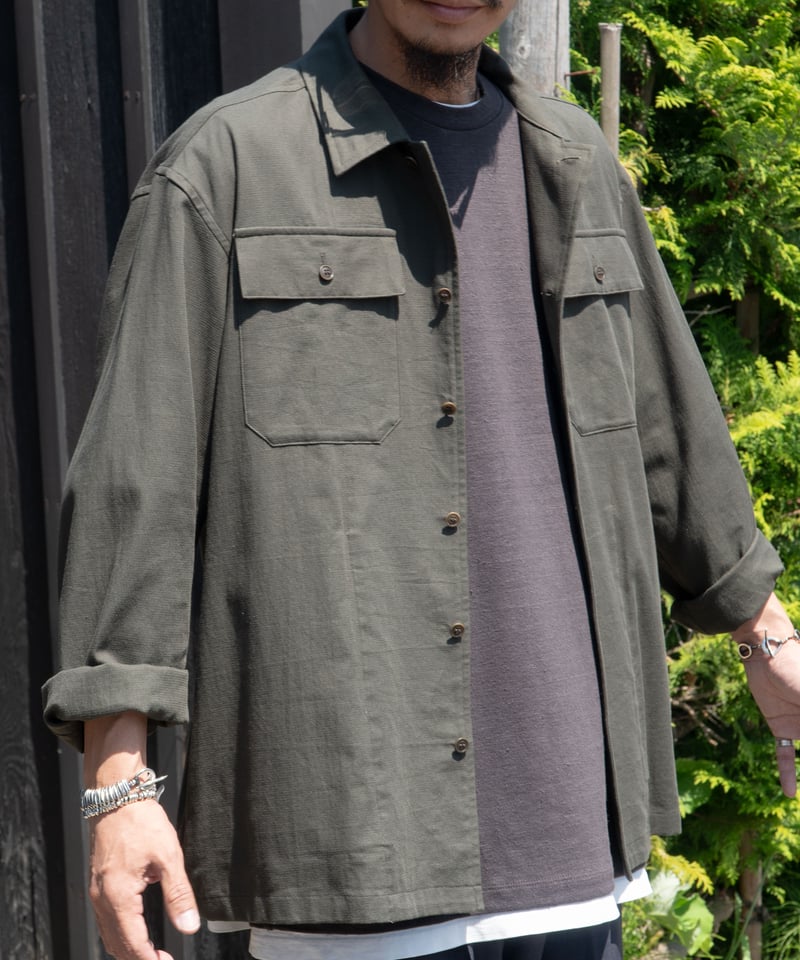 YOKO SAKAMOTO / UTILITY SHIRT -OLIVE- | YURAGI