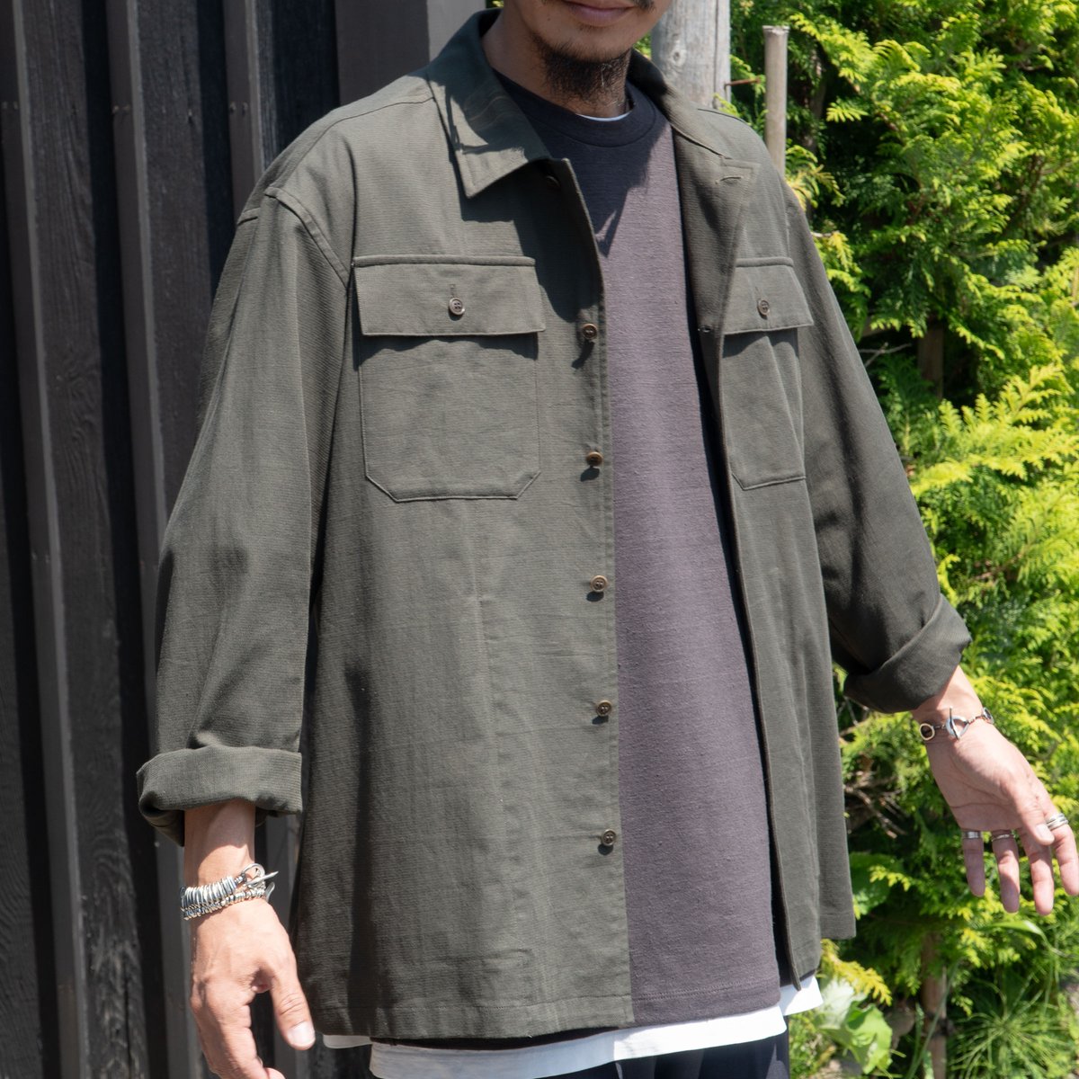 26SS新作！YOKO SAKAMOTO UTILITY SHIRTシャツ YOKO SAKAMOTO / UTILITY SHIRT -OLIVE- | YURAGI