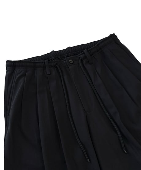 【26SS】 MARKAWARE / Organic Cotton Voile Yarn Twill Triple Pleated Easy Trousers -Black-