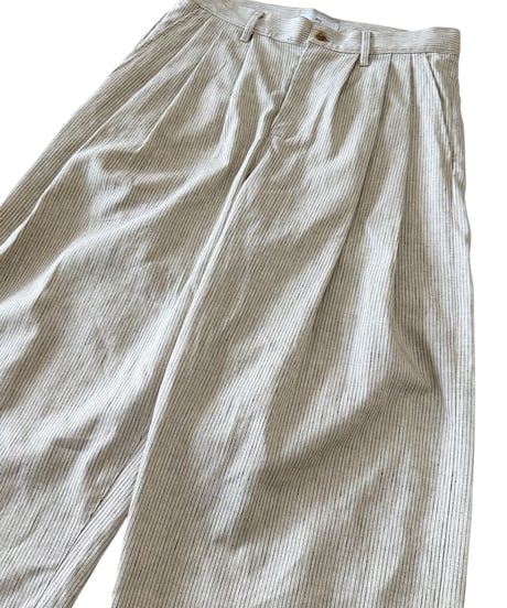 【26SS/残り1点】 Urig / PIN STRIPE 3TUCK PANTS NL -ECRU ST-