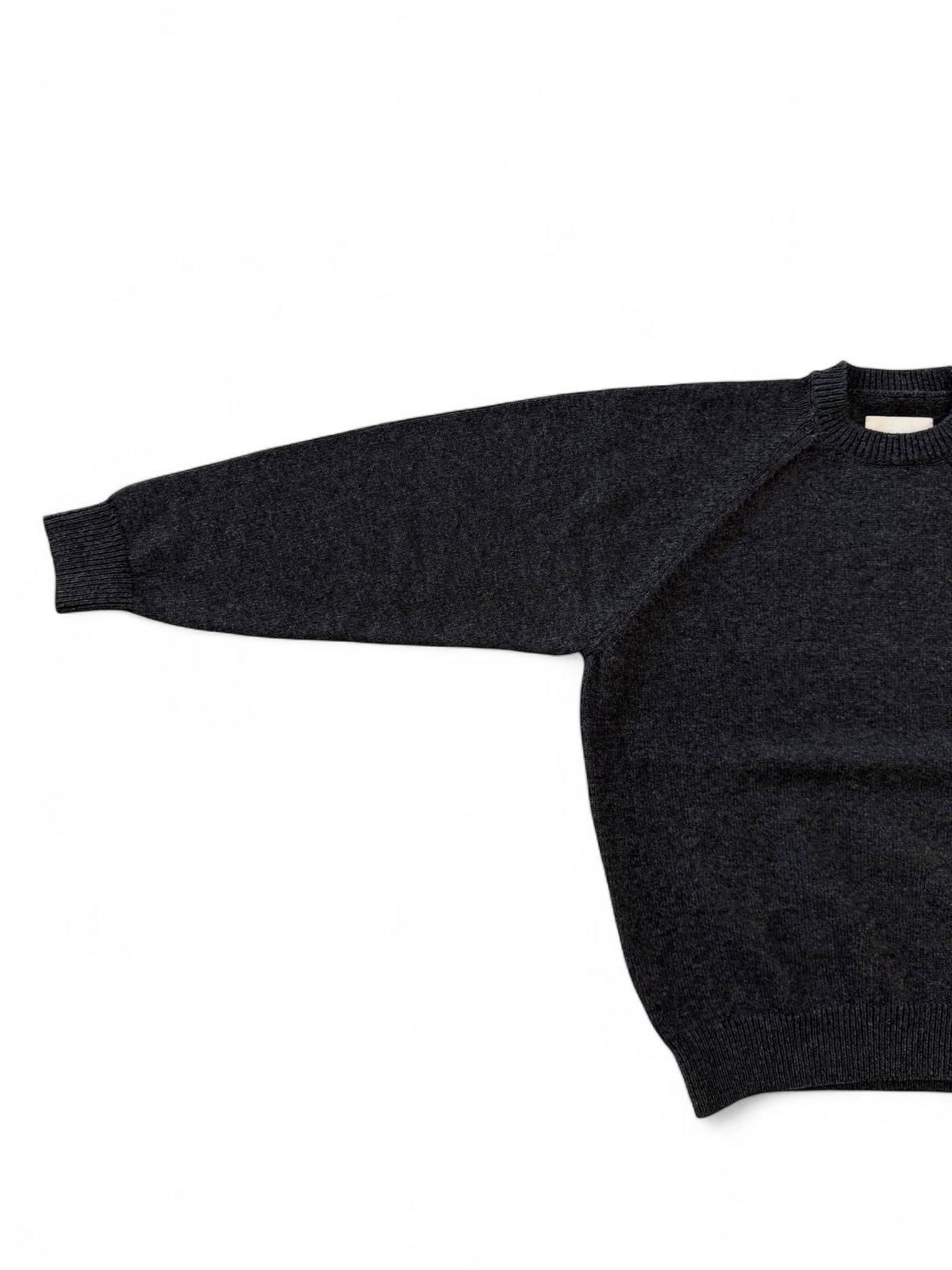 YOKO SAKAMOTO / RAGLAN CREW NECK KNIT -CHARCOAL