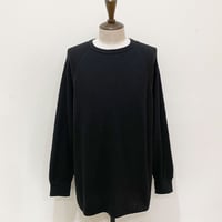 Graphpaper(グラフペーパー) Waffle L/S Crew Neck Tee BLACK