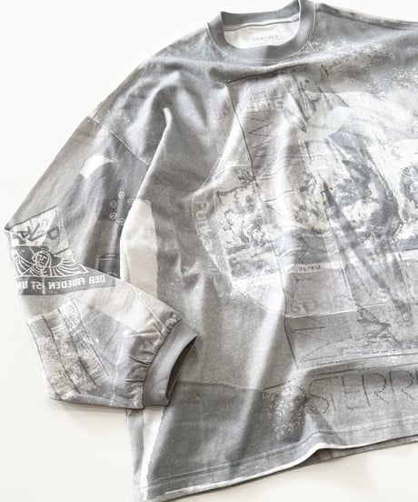 【26SS】 TENHALF / PRINT LONG T-SHIRT -GRAY-