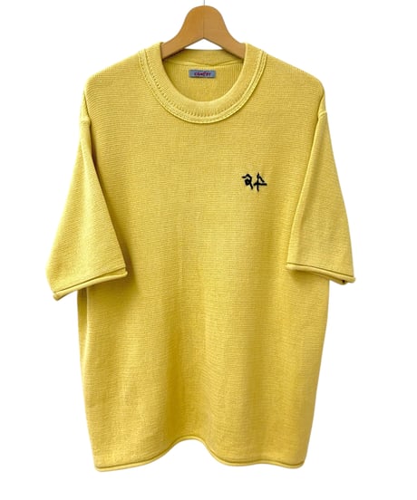 【26SS】 obafer / COTTON KNIT T-SHIRT -YELLOW-