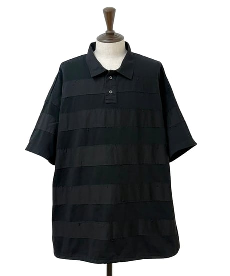 【26SS/残り1点】 TENHALF / RUGGER T-SHIRT -BLACK-