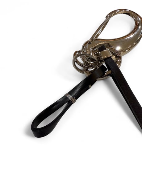 satou / take leather Keychain -kuro-