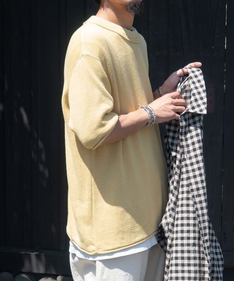 【26SS】 obafer / COTTON KNIT T-SHIRT -YELLOW-