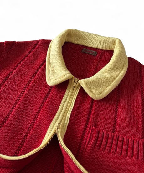 【SALE】 obafer / WOOL ZIP JACKET -RED-