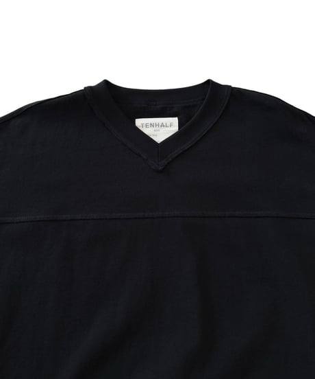 【26SS】 TENHALF / FOOTBALL LONG T-SHIRT -BLACK-