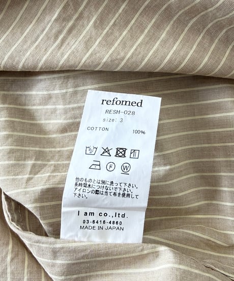 【26SS】 refomed / WRIST PATCH WIDE SHIRT -BEIGE-
