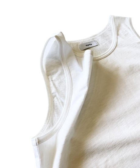【26SS】 marka / Organic Cotton High Twist Knit / Tank Top -White-