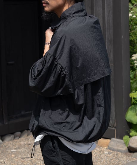 【26SS】 refomed / FRAMER NYLON JACKE -BLACK-