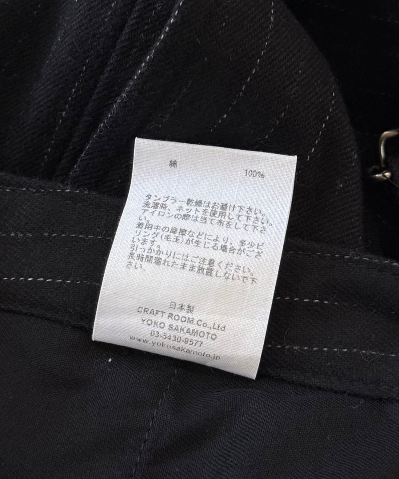 YOKO SAKAMOTO / MECHANIC PANTS -BLACK- | YURAGI
