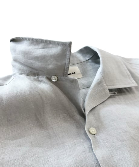 【26SS】 MARKAWARE/ Hemp Shirting Comfort Fit Open Collar Shirt -Ice-
