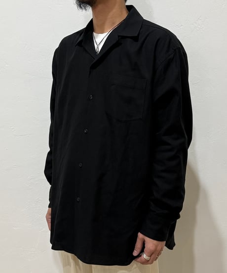 【26SS】 YOKO SAKAMOTO / OPEN COLLAR SHIRT -BLACK-
