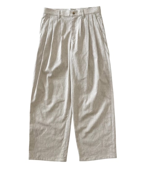【26SS/残り1点】 Urig / PIN STRIPE 3TUCK PANTS NL -ECRU ST-