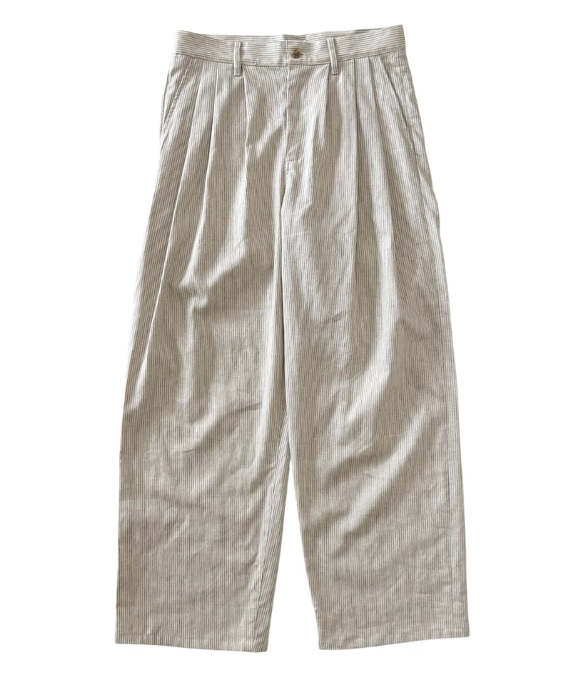 26SS】 Urig / PIN STRIPE 3TUCK PANTS NL -ECRU S