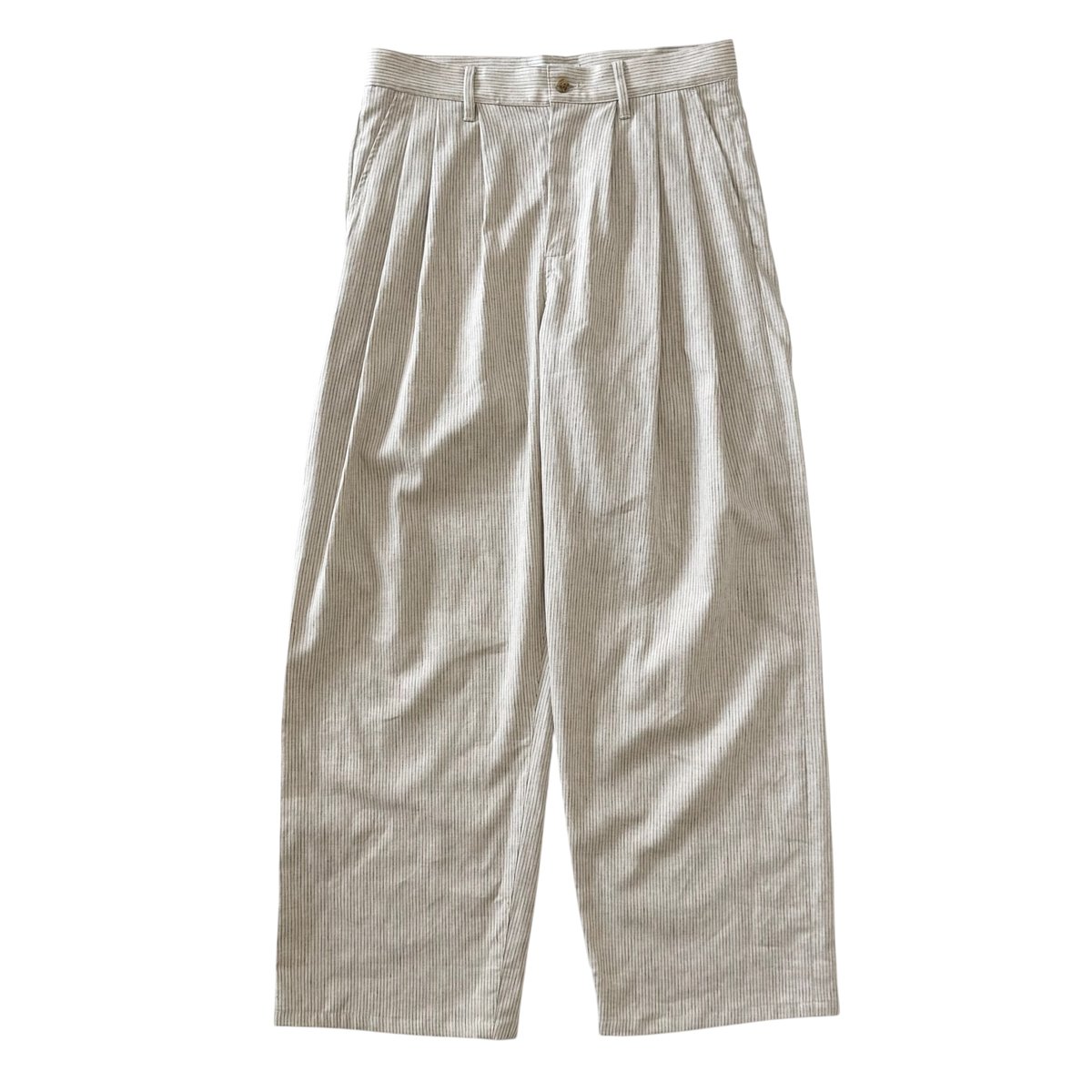 26SS】 Urig / PIN STRIPE 3TUCK PANTS NL -ECRU S