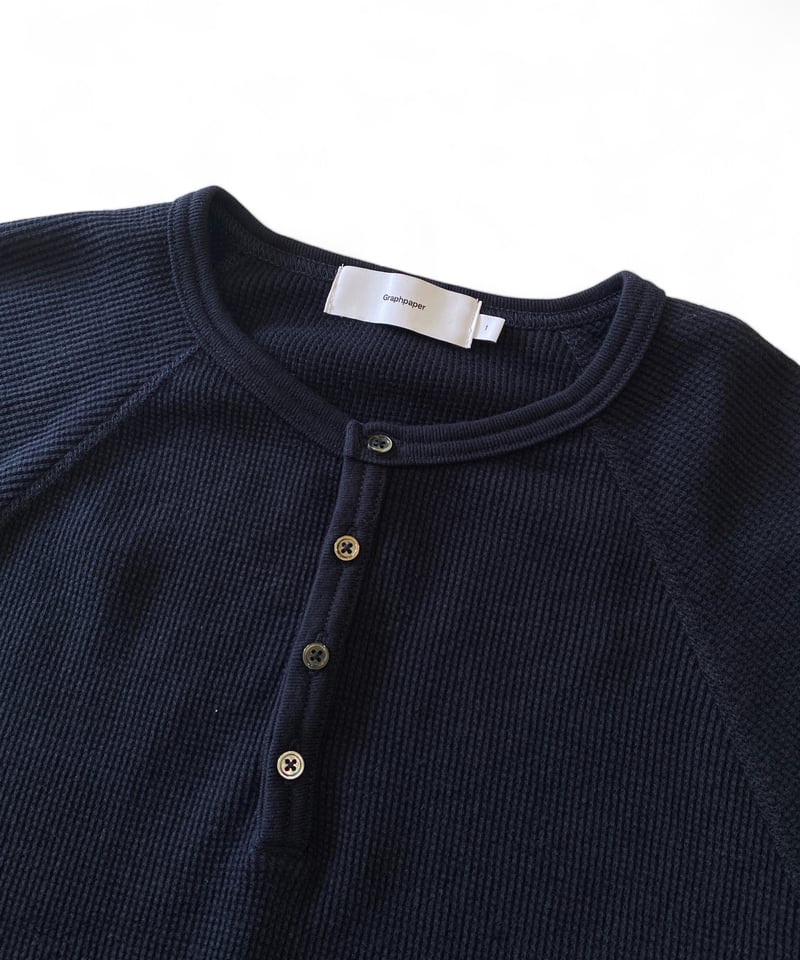Graphpaper Waffle L/S Henley Neck Tee