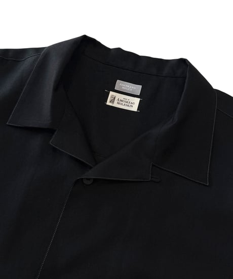 【26SS】 AMOSKEAG / OPEN COLLAR SHIRT -BLACK-