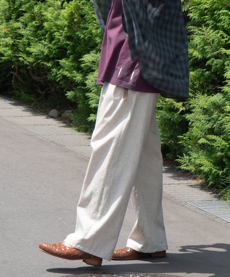 【26SS/残り1点】 Urig / PIN STRIPE 3TUCK PANTS NL -ECRU ST-