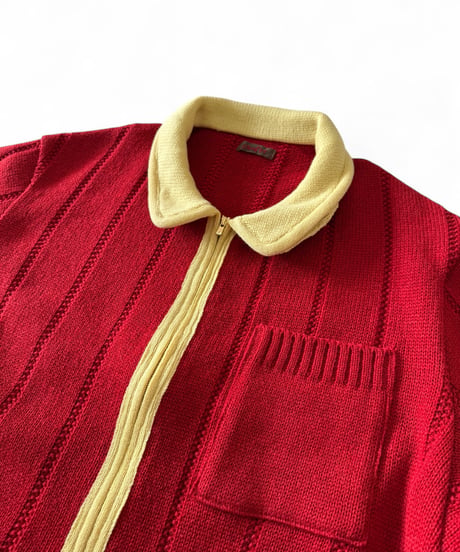 【SALE】 obafer / WOOL ZIP JACKET -RED-