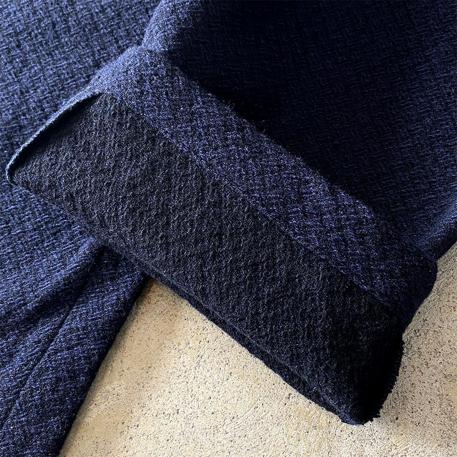 23AW FRANK LEDER(フランクリーダー) NAVY STRUCTURED WOOL...