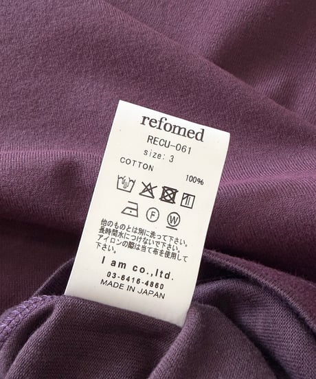 【26SS】 refomed / 10WASH TANK TOP -PURPLE-