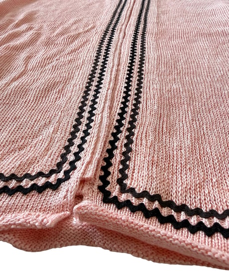 【26SS】 obafer / LINEN LINE CARDIGAN -PINK-