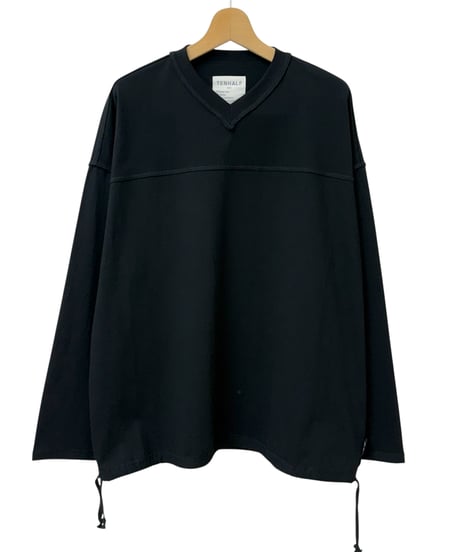 【26SS】 TENHALF / FOOTBALL LONG T-SHIRT -BLACK-