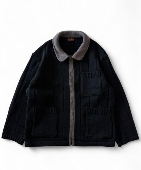 【SALE】 obafer / WOOL ZIP JACKET -BLACK-