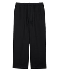 【26SS】 marka / Linen Gauze Double Cloth / Wide Cylinder Fit Easy Pants -Black-