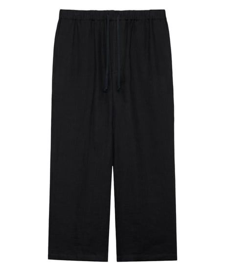 【26SS】 marka / Linen Gauze Double Cloth / Wide Cylinder Fit Easy Pants -Black-