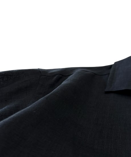 【26SS】 MARKAWARE/ Hemp Shirting Comfort Fit Open Collar Shirt -Black-